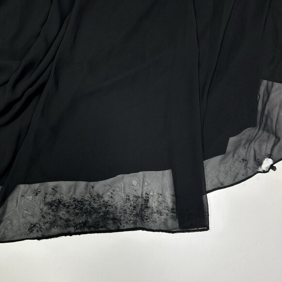 David Bridal Women High Low Black Chiffon Dress Strappy Beaded Front Sz 22 Flaw - Picture 12 of 12